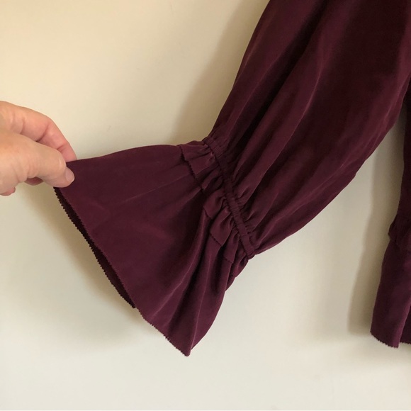 Ulla Johnson Blouse Silk Ruffle Pintuck Nadja US 2 NWT - Picture 6 of 11